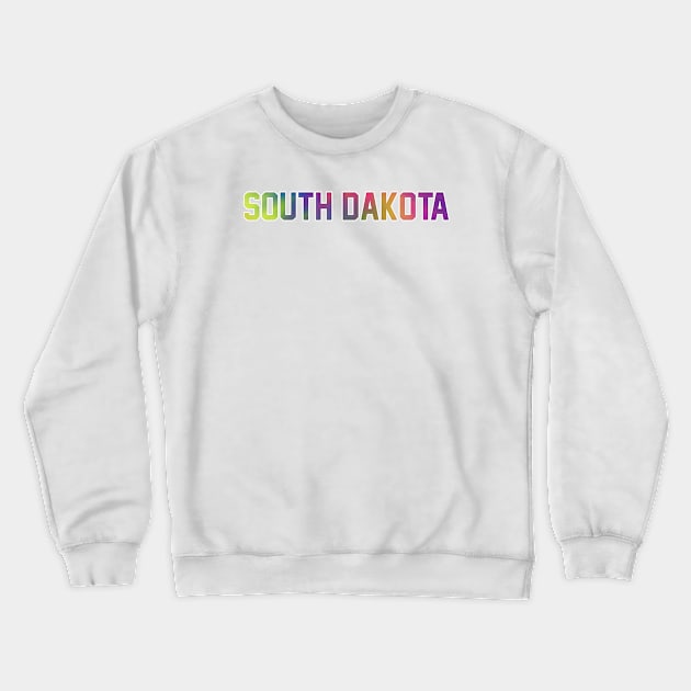 South Dakota Tie Dye Jersey Letter Crewneck Sweatshirt by maccm